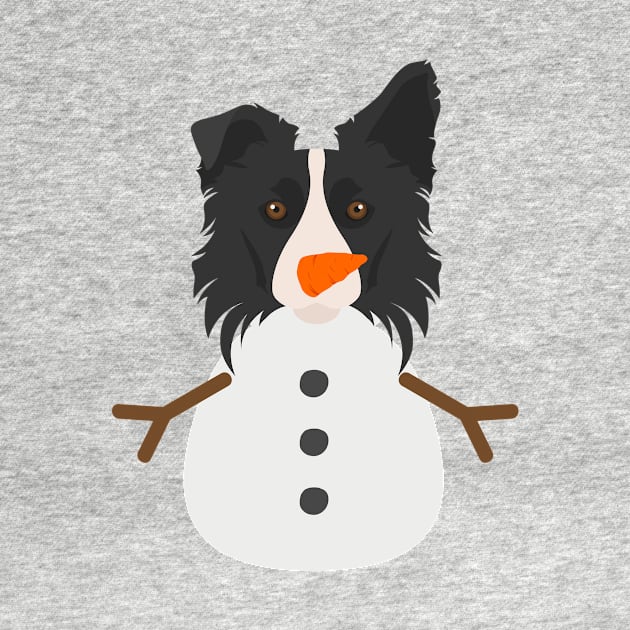 Funny Snowman Border Collie Dog by Seasonal Dogs